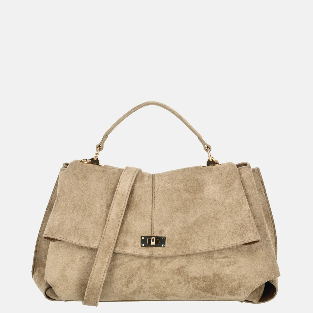 Firenze Suedine handtas dark taupe